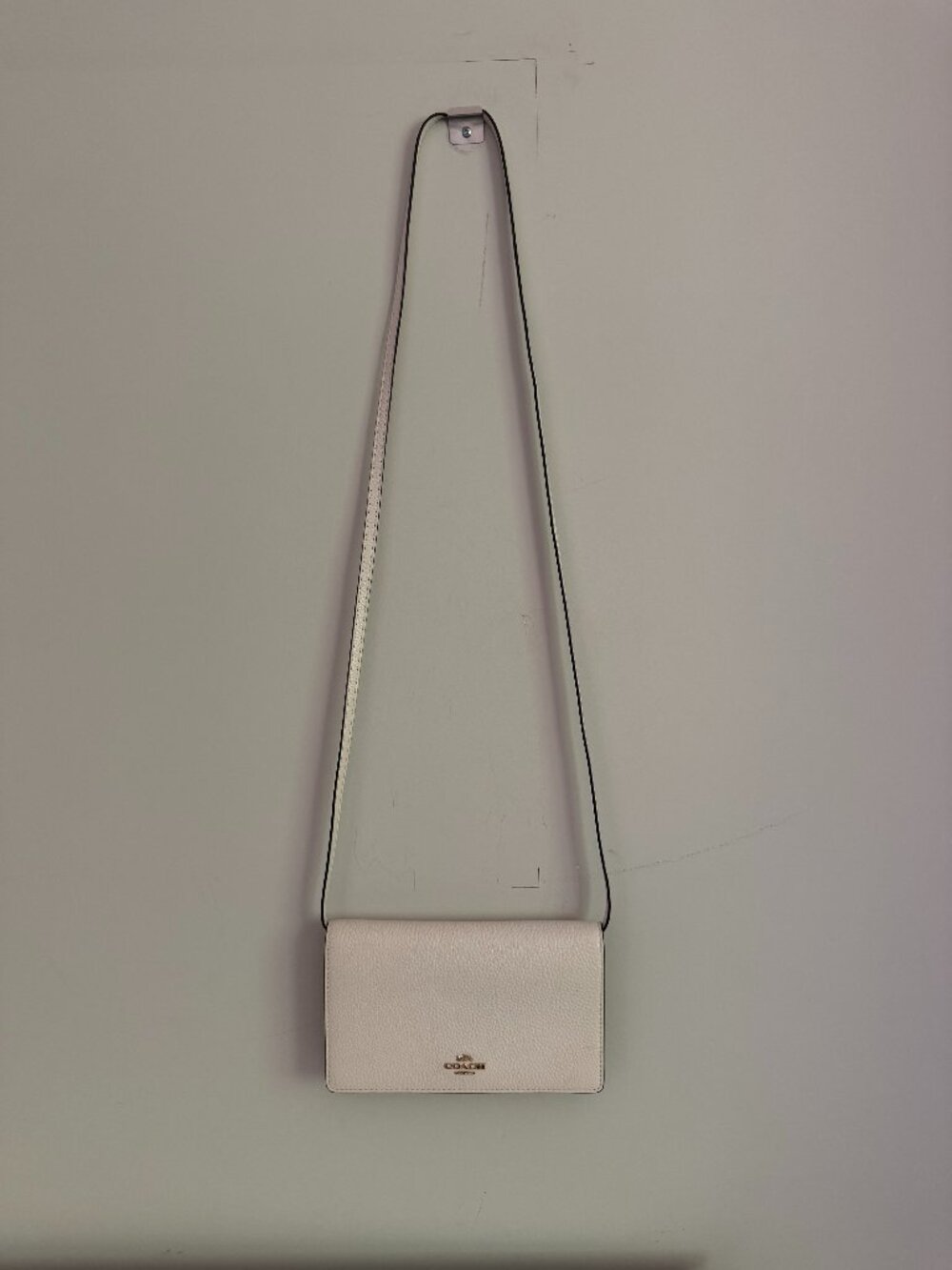 Coach Hayden Foldover Crossbody Clutch F30256 Chalk Pebble Leather